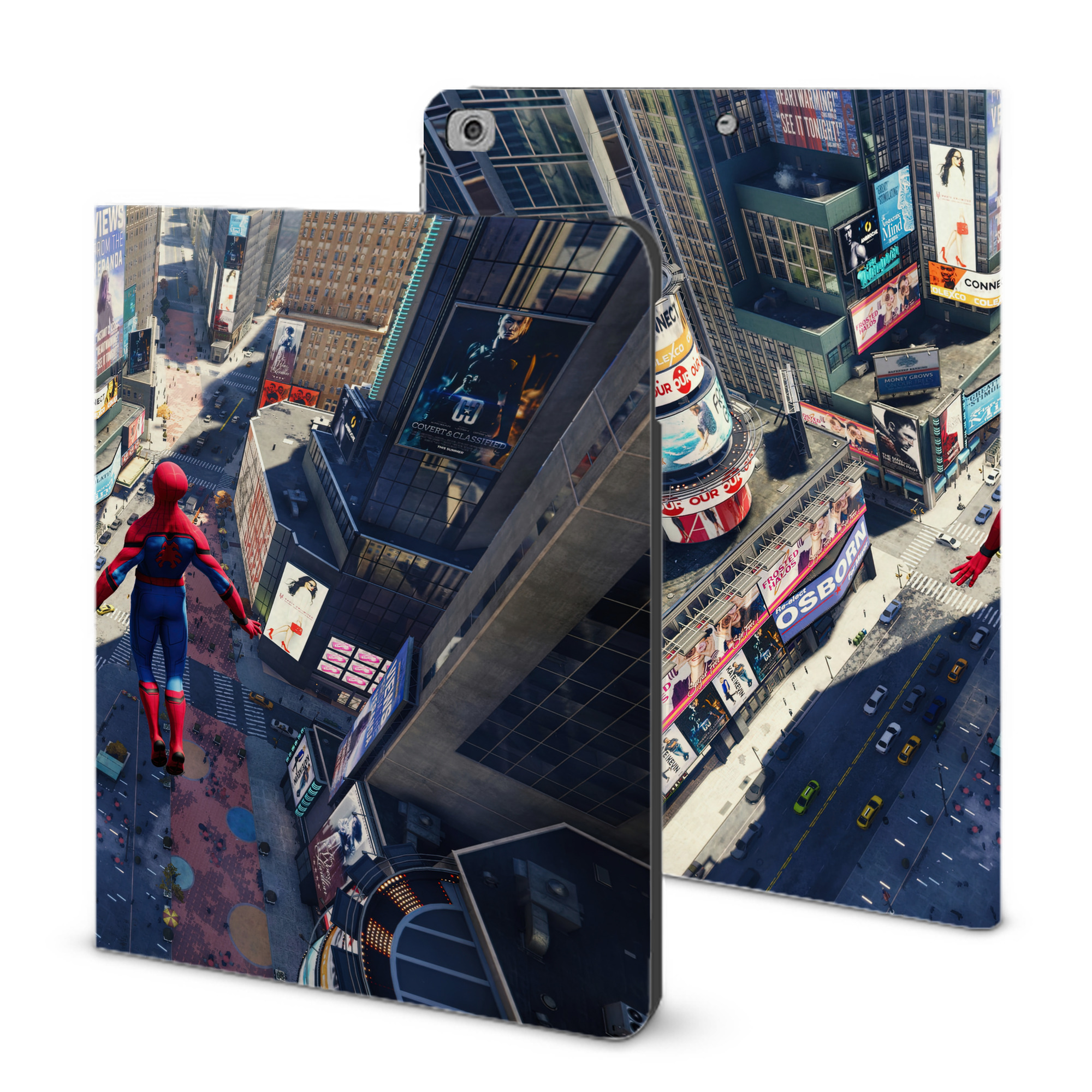 （画像用） Spider Man スパイダーマン IPad ケース ブック型 PUレザー TPU 耐衝撃 軽量 薄型 ペン収納なし 全面保護 IPad 各モデル対応